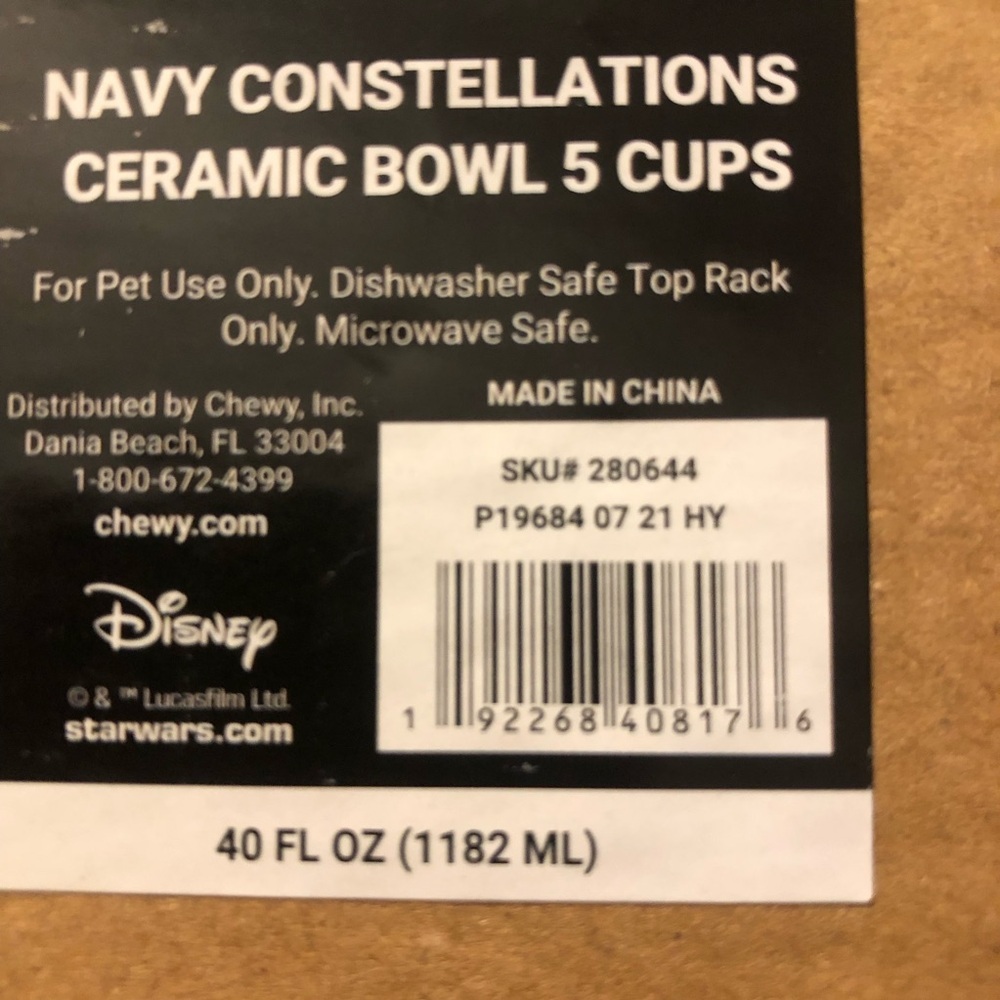 2 NIP Star Wars Constellation Ceramic Dog Cat bowl - Picture 8 of 8
